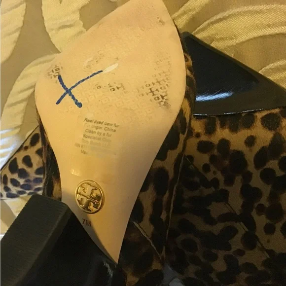 NEW TORY BURCH LEOPARD PRINT CALF HAIR ANKLE BOOT, leather, Size 7, - Picture 8 of 10